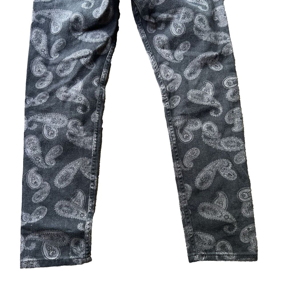 Levi's 512 Slim Taper Black Paisley Print Denim Jeans Stretch Men's 28x30 - Picture 4 of 10